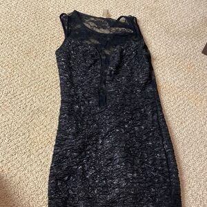 Lace top front and back black shiny bottom